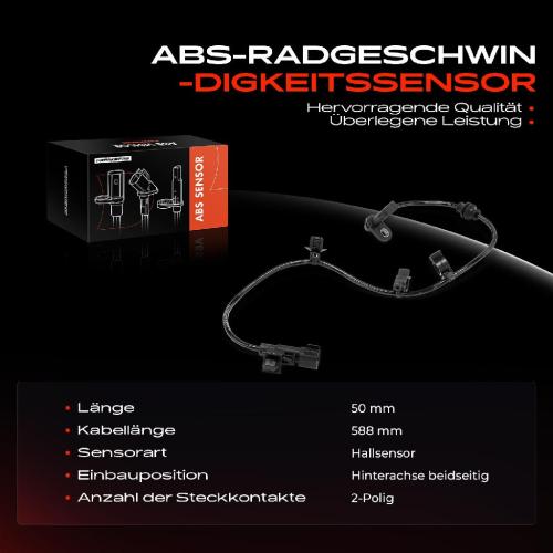 Frankberg 1x ABS Sensor Hinterachse beidseitig für Opel Zafira Tourer C Van Vauxhall MK III 1.4L 1.6L Bj ab 2011 Bild Frankberg 1x ABS Sensor Hinterachse beidseitig für Opel Zafira Tourer C Van Vauxhall MK III 1.4L 1.6L Bj ab 2011