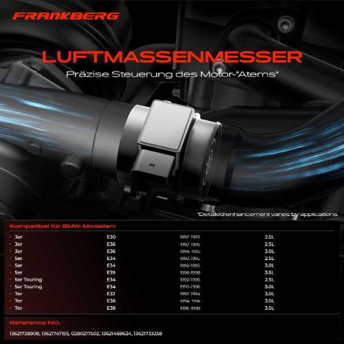 1x Luftmassenmesser für BMW 3er E30 E36 5er E34 E39 5er Touring E34 7er E32 E38 2.5L 3.0L 3.5L 1992-1998 Bild 1x Luftmassenmesser für BMW 3er E30 E36 5er E34 E39 5er Touring E34 7er E32 E38 2.5L 3.0L 3.5L 1992-1998
