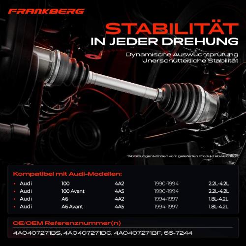 Frankberg 1x Antriebswelle Vorderachse Links für Audi 100 Avant A6 Avant 4A5 4A2 1990-1997 Bild Frankberg 1x Antriebswelle Vorderachse Links für Audi 100 Avant A6 Avant 4A5 4A2 1990-1997