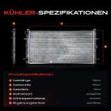 1x Kühler Wasserkühler Motorkühler für VW T4 Transporter 1.8L-2.8L