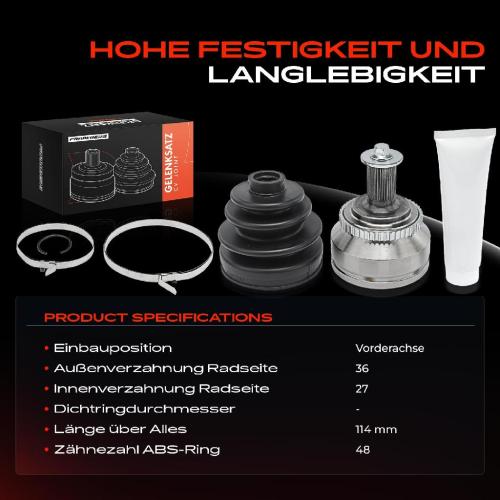 Frankberg 1x Antriebswelle Gelenksatz Vorderachse für Volvo C70 S60 S70 S80 V70 XC70 Bild Frankberg 1x Antriebswelle Gelenksatz Vorderachse für Volvo C70 S60 S70 S80 V70 XC70