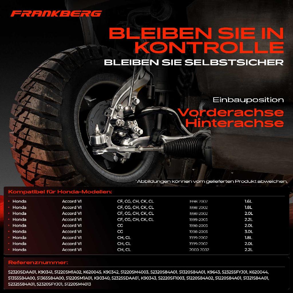 1x Querlenker Satz Vorderachse für Honda Accord VI Coupe Hatchback 1.6L 1.8L 2.0L 2.2L 3.0L 1998-2003