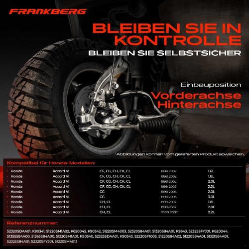 1x Querlenker Satz Vorderachse für Honda Accord VI Coupe Hatchback 1.6L 1.8L 2.0L 2.2L 3.0L 1998-2003 Bild 1x Querlenker Satz Vorderachse für Honda Accord VI Coupe Hatchback 1.6L 1.8L 2.0L 2.2L 3.0L 1998-2003