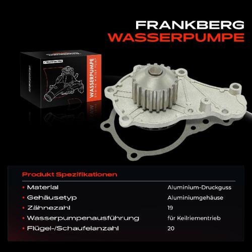 Frankberg 1x Wasserpumpe Kühlwasserpumpe für Citroën C3 Fiat Ford Mazda Opel MINI Peugeot Volvo 1.6L Bild Frankberg 1x Wasserpumpe Kühlwasserpumpe für Citroën C3 Fiat Ford Mazda Opel MINI Peugeot Volvo 1.6L