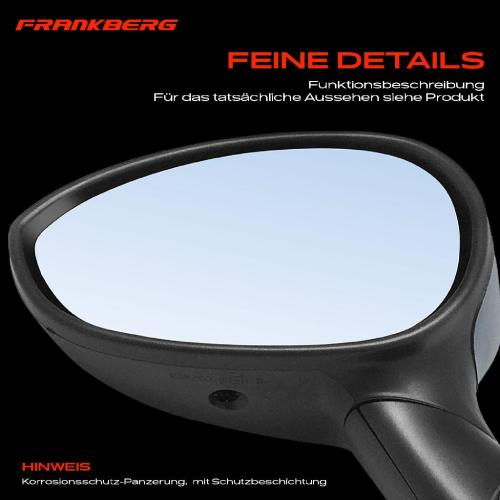 Frankberg 1x Außenspiegel Links für Fiat 500/595/695 312 0.9L 1.0L 1.2L 1.4L Bj ab 2007 Bild Frankberg 1x Außenspiegel Links für Fiat 500/595/695 312 0.9L 1.0L 1.2L 1.4L Bj ab 2007