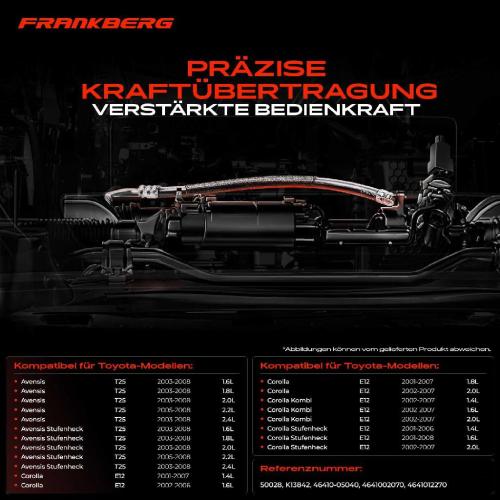 1x Seilzug Feststellbremse Vorderachse beidseitig für Toyota Corolla E12 Avensis T25 Bild 1x Seilzug Feststellbremse Vorderachse beidseitig für Toyota Corolla E12 Avensis T25