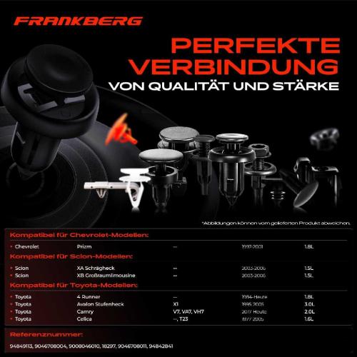 Frankberg 10x Befestigungsclips Motorhaubendichtung für Toyota 4 Runner C-HR Camry Celica Bild Frankberg 10x Befestigungsclips Motorhaubendichtung für Toyota 4 Runner C-HR Camry Celica