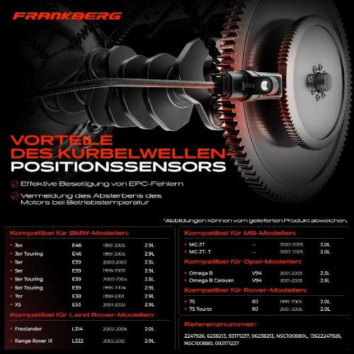1x Kurbelwellensensor Impulsgeber für BMW 3er E46 5er E39 7er X5 Land Rover Freelander Opel MG Bild 1x Kurbelwellensensor Impulsgeber für BMW 3er E46 5er E39 7er X5 Land Rover Freelander Opel MG
