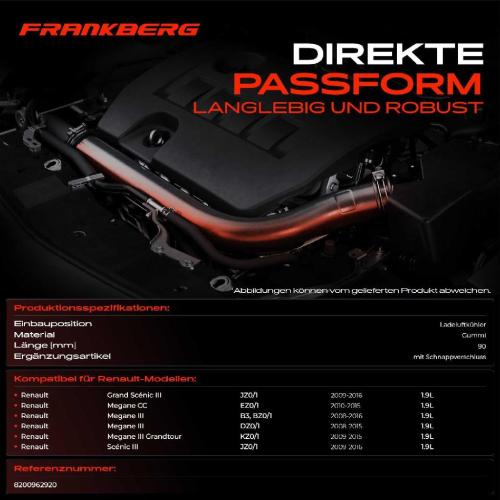 1x Kühlerschlauch Turboschlauch für Renault Grand Scénic III Megane CC Coupe Grandtour Schrägheck Bild 1x Kühlerschlauch Turboschlauch für Renault Grand Scénic III Megane CC Coupe Grandtour Schrägheck