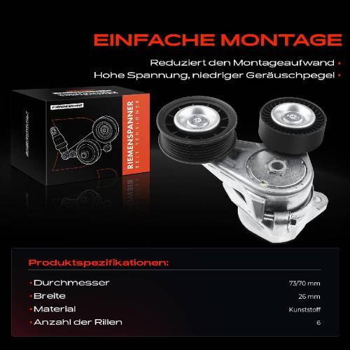 1x Spannrolle Riemenspanner für Ford C-Max DM2 Focus C-Max Focus II DA 1.8L Bild 1x Spannrolle Riemenspanner für Ford C-Max DM2 Focus C-Max Focus II DA 1.8L