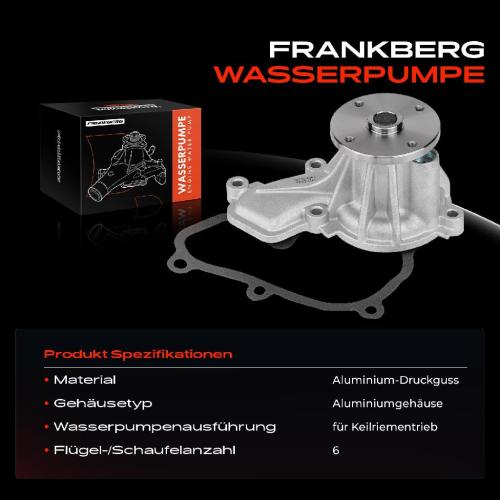 Frankberg 1x Wasserpumpe Kühlwasserpumpe für Hyundai iX35 Sonata Tucson i40 KIA Sportage Soul Bild Frankberg 1x Wasserpumpe Kühlwasserpumpe für Hyundai iX35 Sonata Tucson i40 KIA Sportage Soul
