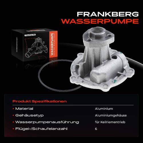 Frankberg 1x Wasserpumpe Kühlwasserpumpe für VW Polo 6N Passat Lupo Audi A4 8D B5 A6 Skoda Felicia Seat 1.9L Bild Frankberg 1x Wasserpumpe Kühlwasserpumpe für VW Polo 6N Passat Lupo Audi A4 8D B5 A6 Skoda Felicia Seat 1.9L