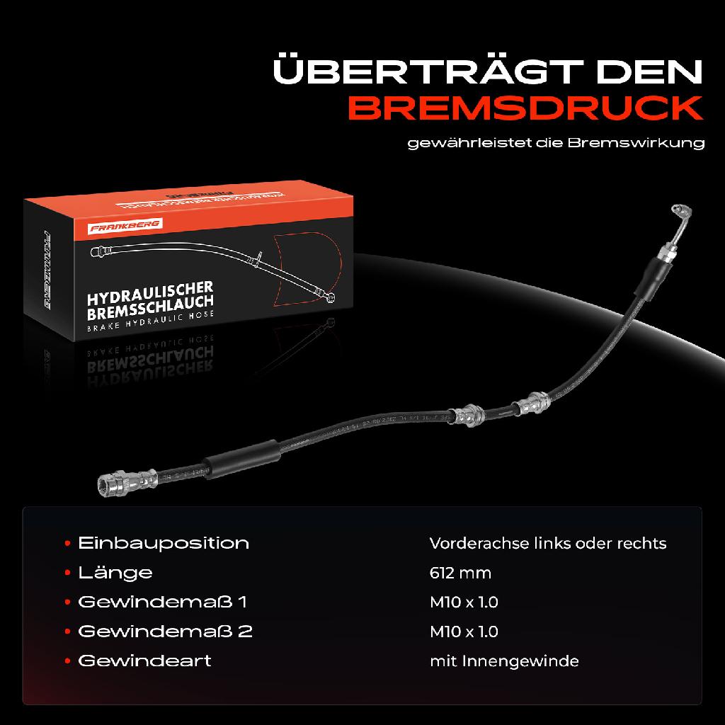 1x Bremsschlauch Bremsschläuche Vorderachse Links oder Rechts für Audi A3 TT 8J3 8J9 2.5L 2009-2014