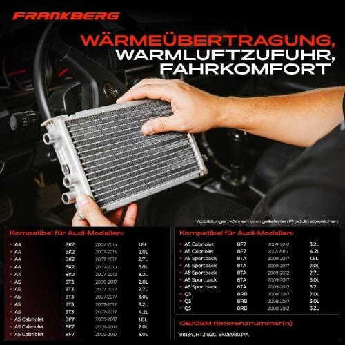 1x Wärmetauscher Innenraumheizung für Audi A4 8K B8 A5 8T3 8F7 8TA Q5 8RB S4 S5 SQ5 Bild 1x Wärmetauscher Innenraumheizung für Audi A4 8K B8 A5 8T3 8F7 8TA Q5 8RB S4 S5 SQ5
