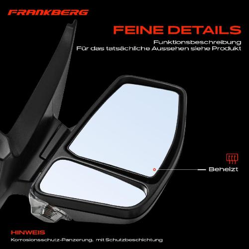 Frankberg 1x Außenspiegel Rechts für Ford Tourneo V362 F3 Transit V362 FY FZ Bj ab 2012 Bild Frankberg 1x Außenspiegel Rechts für Ford Tourneo V362 F3 Transit V362 FY FZ Bj ab 2012