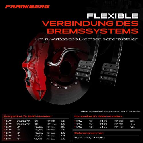 Frankberg 1x Bremsschlauch Bremsschl uche Hinterachse Links oder Rechts f r BMW 5er F90 G30 5er Touring G31 6 Gran Turismo G32 Bild Frankberg 1x Bremsschlauch Bremsschl uche Hinterachse Links oder Rechts f r BMW 5er F90 G30 5er Touring G31 6 Gran Turismo G32