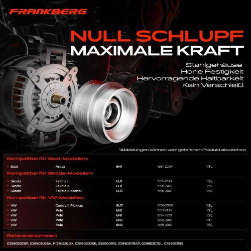 1x Generatorfreilauf Lichtmaschine für VW Polo Caddy II Skoda Felicia Seat Arosa Bild 1x Generatorfreilauf Lichtmaschine für VW Polo Caddy II Skoda Felicia Seat Arosa