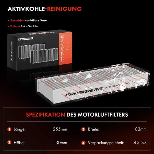 4x Innenraumfilter Aktivkohle für Peugeot 208 2008 Opel Corsa F P2JO DS DS3 UC Bild 4x Innenraumfilter Aktivkohle für Peugeot 208 2008 Opel Corsa F P2JO DS DS3 UC