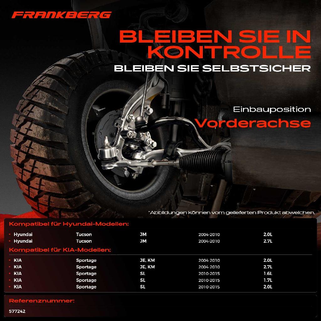 2x Spurstange Vorderachse für Hyundai Tucson JM KIA Sportage JE KM SL 2.0L 2.7L 1.6L 1.7L 2004-2015