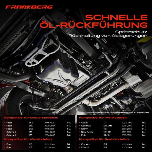 Frankberg 1x Ölwanne Motorölwanne für VW Polo 9N Bora Golf 1J Skoda Fabia 6Y Seat Ibiza IV 1.4L 1.6L Bild Frankberg 1x Ölwanne Motorölwanne für VW Polo 9N Bora Golf 1J Skoda Fabia 6Y Seat Ibiza IV 1.4L 1.6L