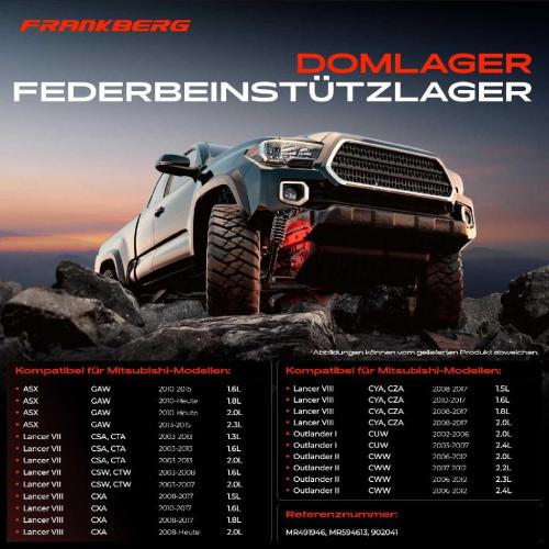 1x Domlager Federbeinstütz lager für Mitsubishi ASX Lancer VIII Sportback VII Station Wagon Bild 1x Domlager Federbeinstütz lager für Mitsubishi ASX Lancer VIII Sportback VII Station Wagon