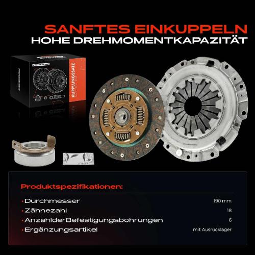 Frankberg 1x Kupplungssatz für Hyundai i10 PA KIA Picanto SA 1.1L 1.0L Bj ab 2004 Bild Frankberg 1x Kupplungssatz für Hyundai i10 PA KIA Picanto SA 1.1L 1.0L Bj ab 2004