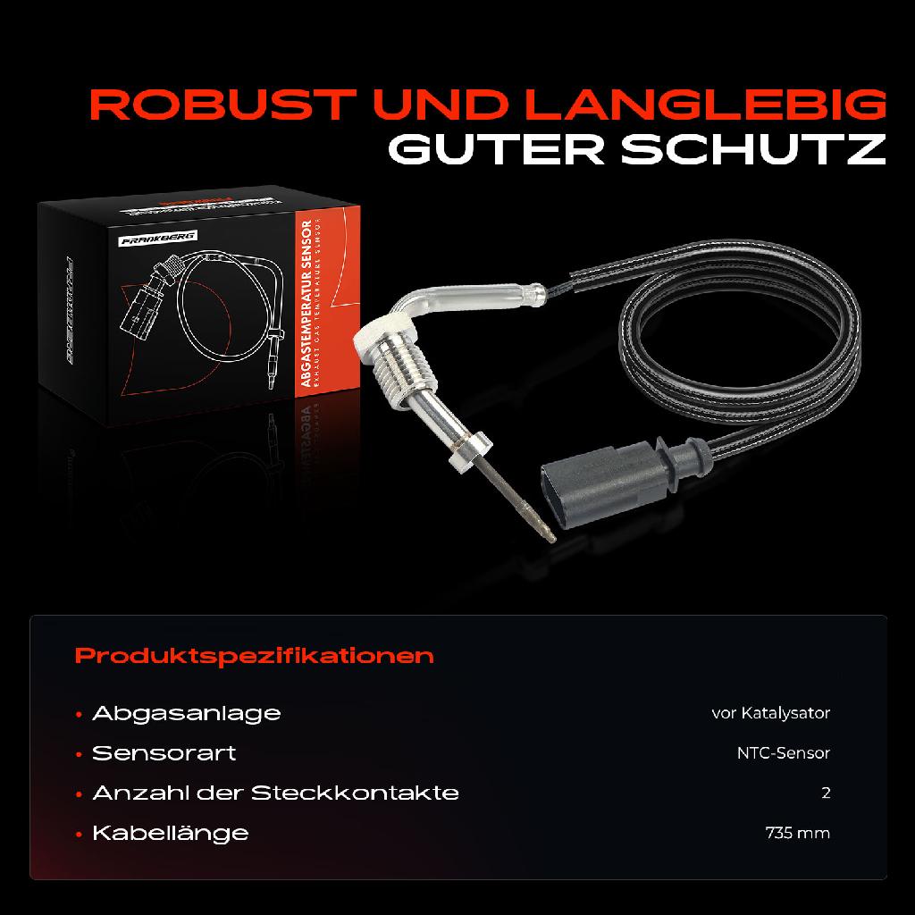 1x Abgastemperatursensor für VW Tiguan Audi Q3 Seat Tarraco Skoda