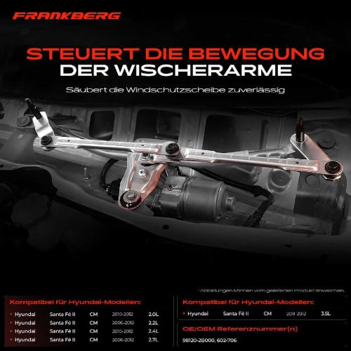 1x Wischergestänge Vorne für Hyundai Santa Fé II CM 2.0L-3.5L 2006-2012 Bild 1x Wischergestänge Vorne für Hyundai Santa Fé II CM 2.0L-3.5L 2006-2012