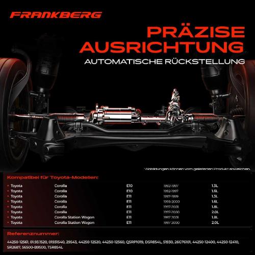 Frankberg 1x Lenkgetriebe Servolenkgetriebe für Toyota Corolla Liftback Compact Station E10 E11 Bild Frankberg 1x Lenkgetriebe Servolenkgetriebe für Toyota Corolla Liftback Compact Station E10 E11