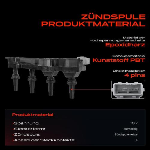 Frankberg 1x Zündspule Zündkerze für Citroën Berlingo Kasten/MPV Multispace Berlingo/Berlingo First MPV Bild Frankberg 1x Zündspule Zündkerze für Citroën Berlingo Kasten/MPV Multispace Berlingo/Berlingo First MPV