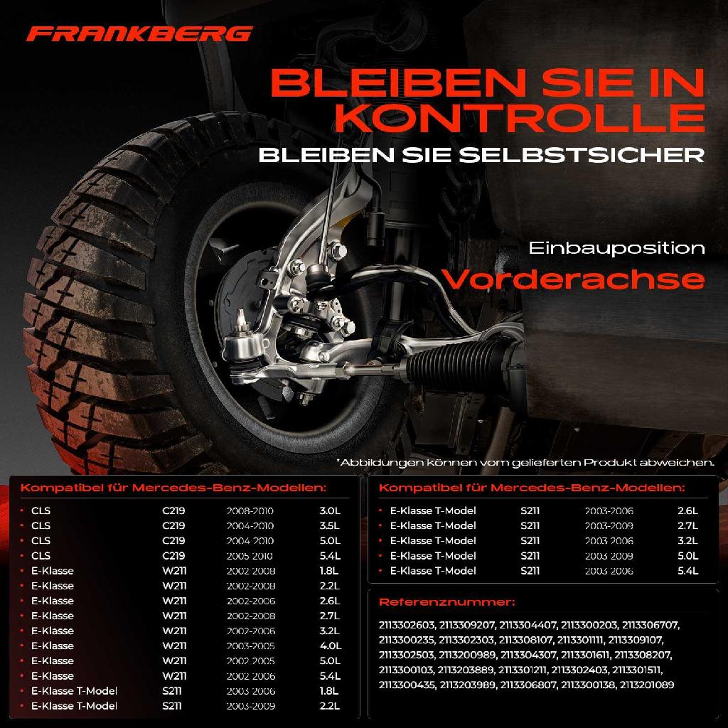 1x Querlenker Satz Vorderachse für Mercedes-Benz CLS C219 E-Klasse T-Model W211 S211 3.0L 3.5L 5.0L 2002-2010