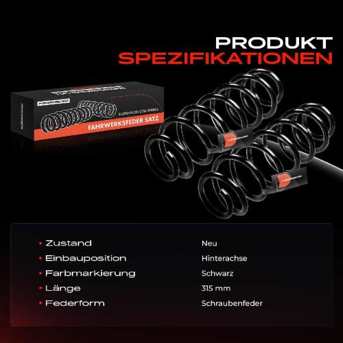 2x Fahrwerksfeder Hinterachse für Audi A1 8X1 8XK 8XA 8XF VW Polo 6C1 6R1 2009-2021 Bild 2x Fahrwerksfeder Hinterachse für Audi A1 8X1 8XK 8XA 8XF VW Polo 6C1 6R1 2009-2021