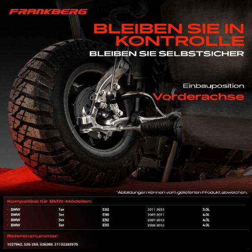 Frankberg 1x Querlenker Vorderachse für BMW 1er Coupe E82 3er E90 3er Cabriolet E93 3er Coupe E92 2007-2013 Bild Frankberg 1x Querlenker Vorderachse für BMW 1er Coupe E82 3er E90 3er Cabriolet E93 3er Coupe E92 2007-2013