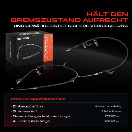 2x Seilzug Feststellbremse Hinterachse beidseitig für Hyundai Tucson JM 2.0L 2004-2010 Bild 2x Seilzug Feststellbremse Hinterachse beidseitig für Hyundai Tucson JM 2.0L 2004-2010