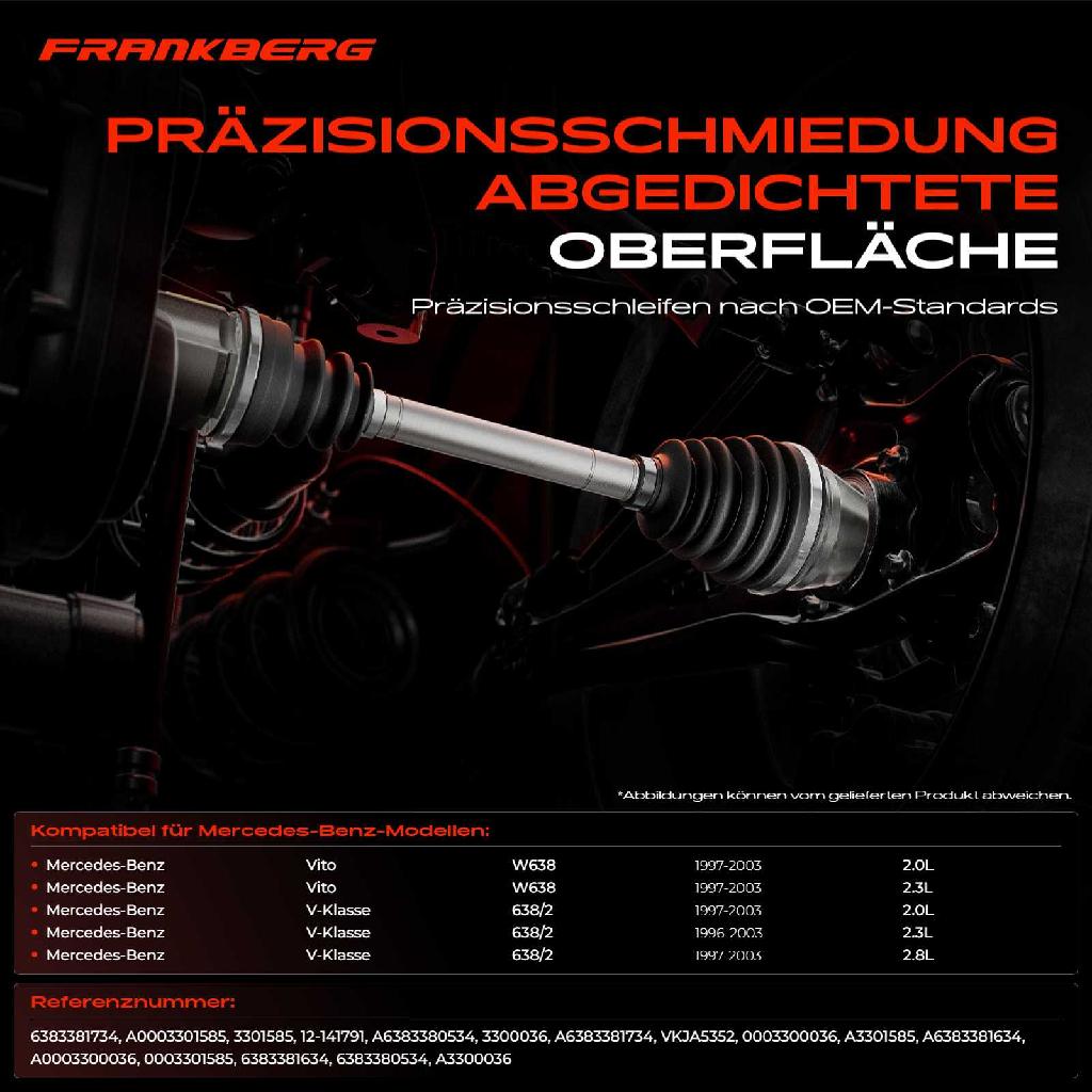 1x Antriebswelle Gelenksatz Vorderachse für Mercedes-Benz V-Klasse 638/2 Vito Kasten W638