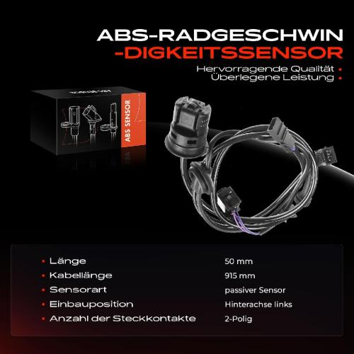 1x ABS Sensor Hinterachse links für Audi A6 Avant 1.8L 1.9L 2.0L 2.4L 2.5L 2.7L 2.8L 3.0L 3.7L 1997-2005 Bild 1x ABS Sensor Hinterachse links für Audi A6 Avant 1.8L 1.9L 2.0L 2.4L 2.5L 2.7L 2.8L 3.0L 3.7L 1997-2005
