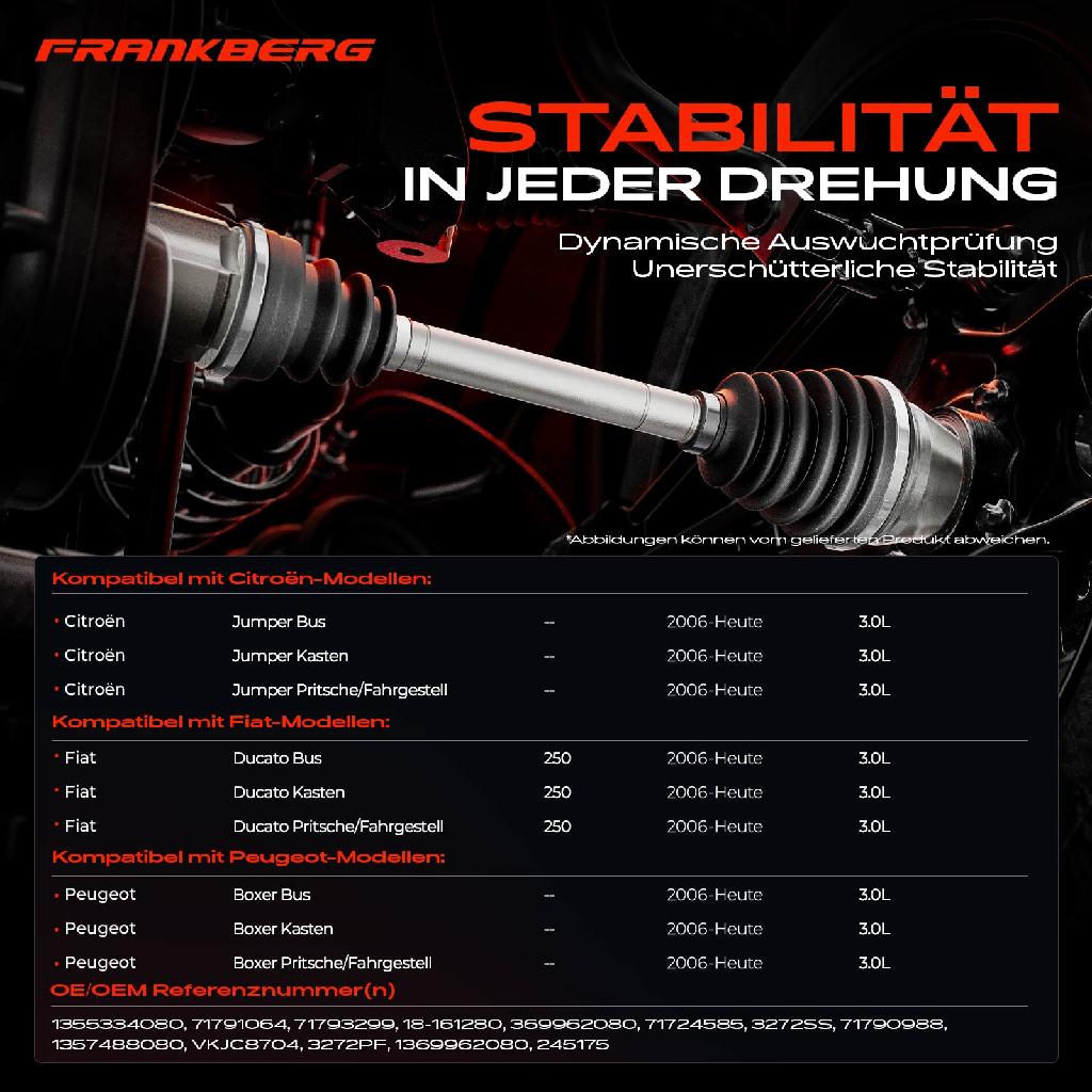 1x Antriebswelle Vorderachse Links für Citroën Jumper Fiat Ducato Peugeot Boxer 3.0L Bj ab 2006