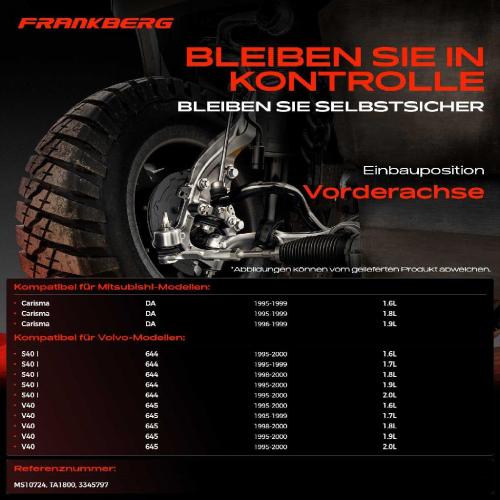 Frankberg 2x Spurstange Vorderachse für Mitsubishi Carisma Stufenheck Volvo S40 I V40 Kombi 1995-2000 Bild Frankberg 2x Spurstange Vorderachse für Mitsubishi Carisma Stufenheck Volvo S40 I V40 Kombi 1995-2000