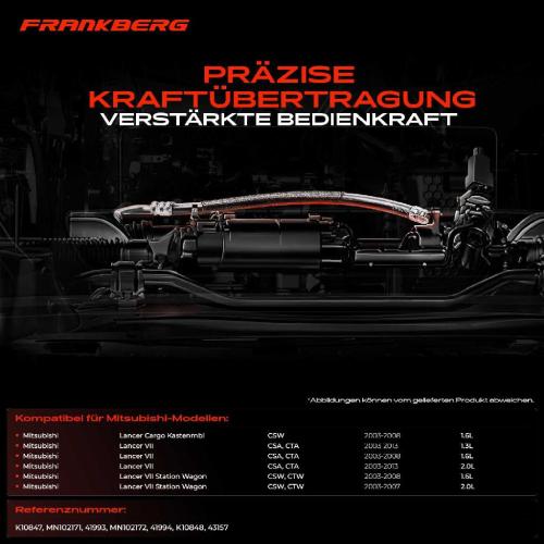2x Seilzug Feststellbremse Hinterachse beidseitig für Mitsubishi Lancer VII CSA CTA CTW 2.0L Bild 2x Seilzug Feststellbremse Hinterachse beidseitig für Mitsubishi Lancer VII CSA CTA CTW 2.0L
