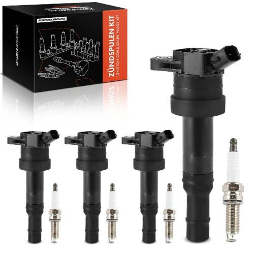Frankberg 4x Zündspule Zündkerze für Hyundai i20 Coupe Hatchback Van KIA Picanto Rio III Stufenheck IV Stonic Bild Frankberg 4x Zündspule Zündkerze für Hyundai i20 Coupe Hatchback Van KIA Picanto Rio III Stufenheck IV Stonic