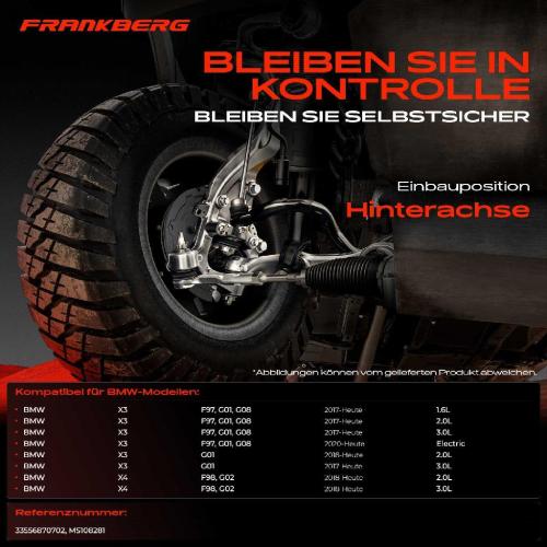 2x Koppelstange Hinterachse für BMW X3 F97 G01 G08 X3 Van G01 X4 F98 G02 3.0L 2.0L 1.6L Bj ab 2017 Bild 2x Koppelstange Hinterachse für BMW X3 F97 G01 G08 X3 Van G01 X4 F98 G02 3.0L 2.0L 1.6L Bj ab 2017