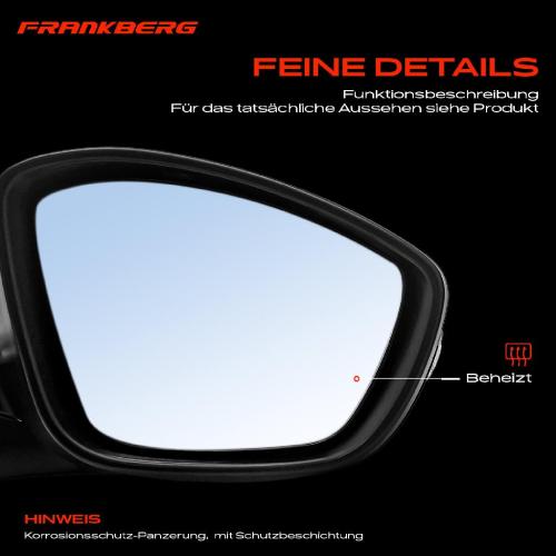 Frankberg 1x Außenspiegel Rechts für Peugeot 208 I CA CC 1.0L 1.2L 1.4L 1.5L 1.6L Bj ab 2012 Bild Frankberg 1x Außenspiegel Rechts für Peugeot 208 I CA CC 1.0L 1.2L 1.4L 1.5L 1.6L Bj ab 2012