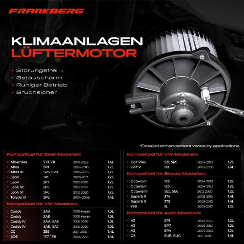 Frankberg 1x Gebläsemotor Innenraumgebläse für VW Golf Audi A3 Seat Leon Skoda Renault Proton Bild Frankberg 1x Gebläsemotor Innenraumgebläse für VW Golf Audi A3 Seat Leon Skoda Renault Proton