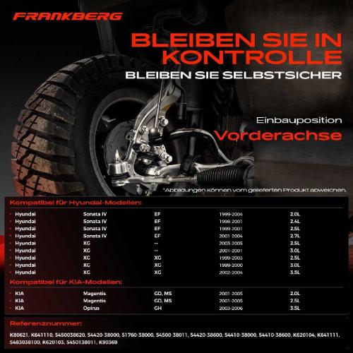 Frankberg 1x Querlenker Satz Vorderachse für Hyundai Sonata IV XG Stufenheck KIA Magentis Opirus 2.0L 2.4L 1998-2006 Bild Frankberg 1x Querlenker Satz Vorderachse für Hyundai Sonata IV XG Stufenheck KIA Magentis Opirus 2.0L 2.4L 1998-2006