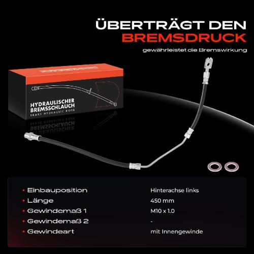 1x Bremsschlauch Bremsschläuche Hinterachse Links für BMW X5 E53 3.0L 4.4L 4.6L 4.8L Bild 1x Bremsschlauch Bremsschläuche Hinterachse Links für BMW X5 E53 3.0L 4.4L 4.6L 4.8L