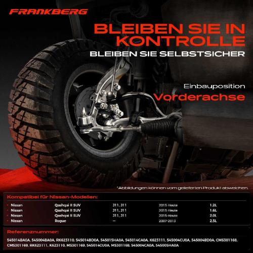 1x Querlenker Vorderachse für Nissan Qashqai II SUV J11 J11 Rogue 1.2L 1.6L 2.0L 2.5L Bj ab 2007 Bild 1x Querlenker Vorderachse für Nissan Qashqai II SUV J11 J11 Rogue 1.2L 1.6L 2.0L 2.5L Bj ab 2007