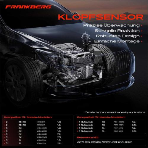 1x Klopfsensor Klopfgeber für Mazda 2 DE 3 BK BL 3 Stufenheck 1.5L 1.6L Bild 1x Klopfsensor Klopfgeber für Mazda 2 DE 3 BK BL 3 Stufenheck 1.5L 1.6L