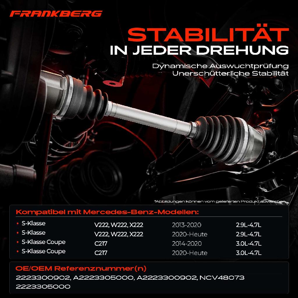 2x Antriebswelle Vorderachse Links Rechts für Mercedes-Benz S-Klasse V222 W222 X222 Coupe C217