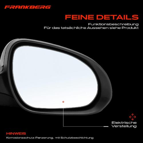 Frankberg 1x Außenspiegel Rechts für Hyundai i30 Kombi FD 1.4L 1.6L 2.0L 2007-2012 Bild Frankberg 1x Außenspiegel Rechts für Hyundai i30 Kombi FD 1.4L 1.6L 2.0L 2007-2012