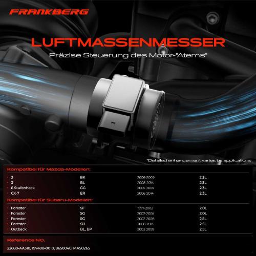 1x Luftmassenmesser für Mazda 3 6 Stufenheck CX-7 Subaru Forester Impreza Station Wagon Legacy IV IV Outback Bild 1x Luftmassenmesser für Mazda 3 6 Stufenheck CX-7 Subaru Forester Impreza Station Wagon Legacy IV IV Outback